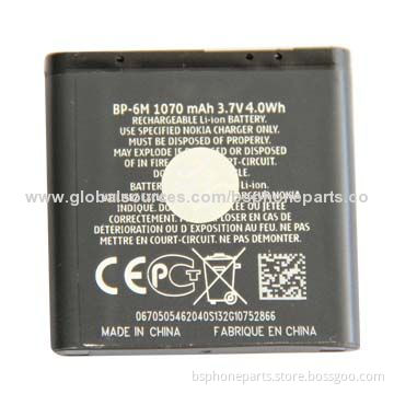 Well Tested Li-ion Battery BP-6M for Nokia, Good Quality with Good Warranty